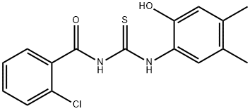 N-(2-chlorobenzoyl)-N'-(2-hydroxy-4,5-dimethylphenyl)thiourea Struktur