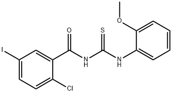 N-(2-chloro-5-iodobenzoyl)-N'-(2-methoxyphenyl)thiourea Struktur