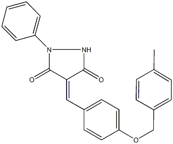 4-{4-[(4-methylbenzyl)oxy]benzylidene}-1-phenyl-3,5-pyrazolidinedione Struktur