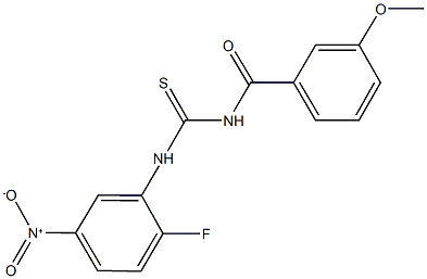 N-{2-fluoro-5-nitrophenyl}-N'-(3-methoxybenzoyl)thiourea Struktur