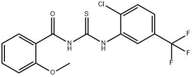 N-[2-chloro-5-(trifluoromethyl)phenyl]-N'-(2-methoxybenzoyl)thiourea Struktur