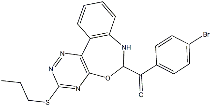 (4-bromophenyl)[3-(propylsulfanyl)-6,7-dihydro[1,2,4]triazino[5,6-d][3,1]benzoxazepin-6-yl]methanone Struktur