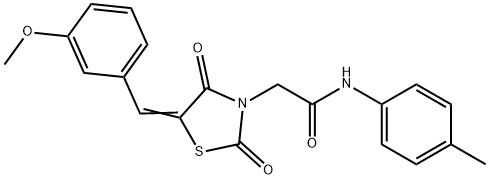 2-[5-(3-methoxybenzylidene)-2,4-dioxo-1,3-thiazolidin-3-yl]-N-(4-methylphenyl)acetamide Struktur