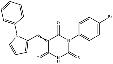 1-(4-bromophenyl)-5-[(1-phenyl-1H-pyrrol-2-yl)methylene]-2-thioxodihydro-4,6(1H,5H)-pyrimidinedione Struktur