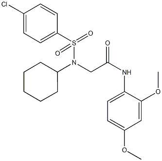 2-[[(4-chlorophenyl)sulfonyl](cyclohexyl)amino]-N-(2,4-dimethoxyphenyl)acetamide Struktur