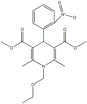 dimethyl 1-(ethoxymethyl)-4-{2-nitrophenyl}-2,6-dimethyl-1,4-dihydro-3,5-pyridinedicarboxylate Struktur