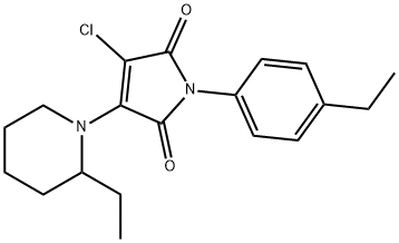 3-chloro-1-(4-ethylphenyl)-4-(2-ethyl-1-piperidinyl)-1H-pyrrole-2,5-dione Struktur