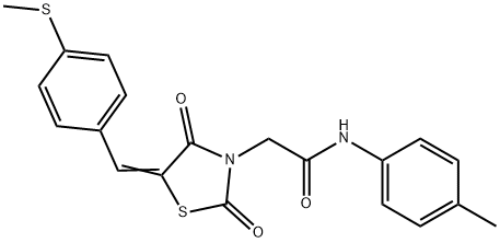 N-(4-methylphenyl)-2-{5-[4-(methylsulfanyl)benzylidene]-2,4-dioxo-1,3-thiazolidin-3-yl}acetamide Struktur