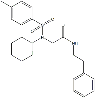 2-{cyclohexyl[(4-methylphenyl)sulfonyl]amino}-N-(2-phenylethyl)acetamide Struktur