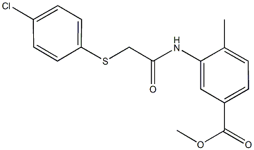 methyl 3-({[(4-chlorophenyl)sulfanyl]acetyl}amino)-4-methylbenzoate Struktur