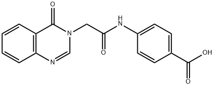 4-{[(4-oxo-3(4H)-quinazolinyl)acetyl]amino}benzoic acid Struktur