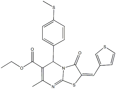 ethyl 7-methyl-5-[4-(methylsulfanyl)phenyl]-3-oxo-2-(3-thienylmethylene)-2,3-dihydro-5H-[1,3]thiazolo[3,2-a]pyrimidine-6-carboxylate Struktur