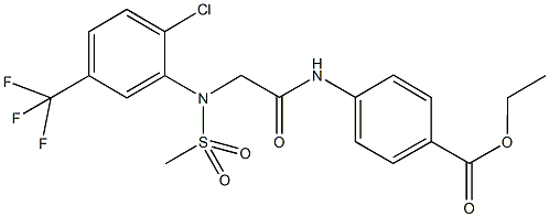 ethyl 4-({[2-chloro(methylsulfonyl)-5-(trifluoromethyl)anilino]acetyl}amino)benzoate Struktur