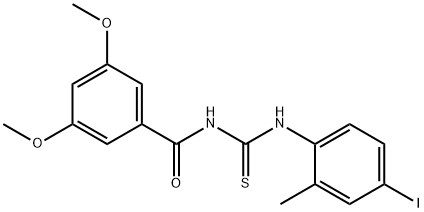 N-(3,5-dimethoxybenzoyl)-N'-(4-iodo-2-methylphenyl)thiourea Struktur