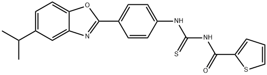 N-[4-(5-isopropyl-1,3-benzoxazol-2-yl)phenyl]-N'-(2-thienylcarbonyl)thiourea Struktur