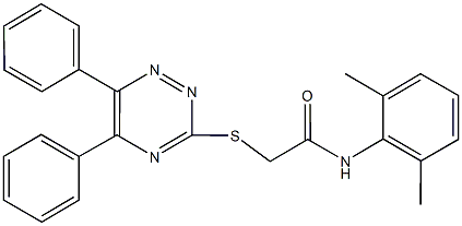 N-(2,6-dimethylphenyl)-2-[(5,6-diphenyl-1,2,4-triazin-3-yl)sulfanyl]acetamide Struktur