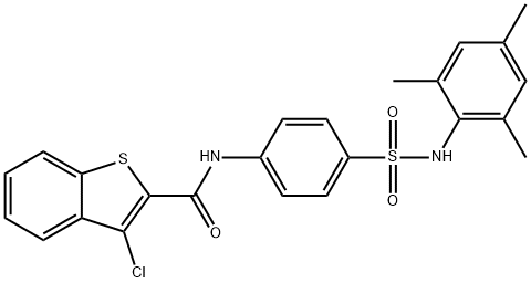 3-chloro-N-{4-[(mesitylamino)sulfonyl]phenyl}-1-benzothiophene-2-carboxamide Struktur