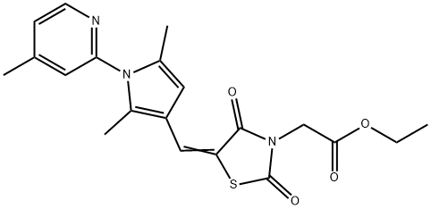 ethyl (5-{[2,5-dimethyl-1-(4-methylpyridin-2-yl)-1H-pyrrol-3-yl]methylene}-2,4-dioxo-1,3-thiazolidin-3-yl)acetate Struktur