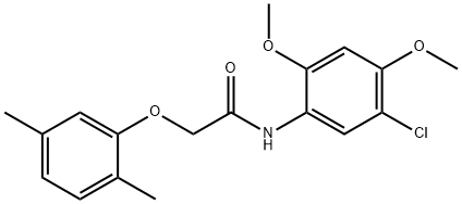 N-(5-chloro-2,4-dimethoxyphenyl)-2-(2,5-dimethylphenoxy)acetamide Struktur