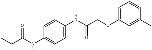 N-(4-{[2-(3-methylphenoxy)acetyl]amino}phenyl)propanamide Struktur