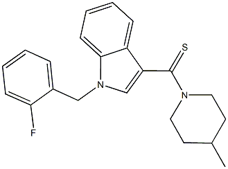 1-(2-fluorobenzyl)-3-[(4-methyl-1-piperidinyl)carbothioyl]-1H-indole Struktur