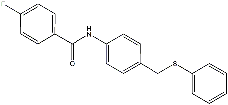 4-fluoro-N-{4-[(phenylsulfanyl)methyl]phenyl}benzamide Struktur