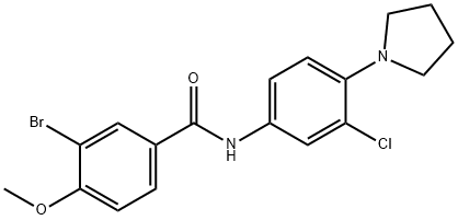 3-bromo-N-[3-chloro-4-(1-pyrrolidinyl)phenyl]-4-methoxybenzamide Struktur