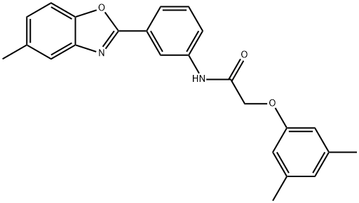 2-(3,5-dimethylphenoxy)-N-[3-(5-methyl-1,3-benzoxazol-2-yl)phenyl]acetamide Struktur