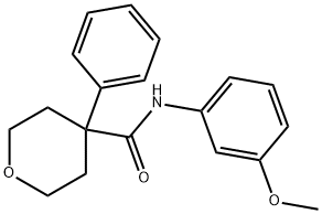 N-(3-methoxyphenyl)-4-phenyltetrahydro-2H-pyran-4-carboxamide Struktur