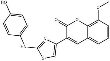 3-[2-(4-hydroxyanilino)-1,3-thiazol-4-yl]-8-methoxy-2H-chromen-2-one Struktur