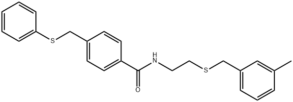 N-{2-[(3-methylbenzyl)sulfanyl]ethyl}-4-[(phenylsulfanyl)methyl]benzamide Struktur