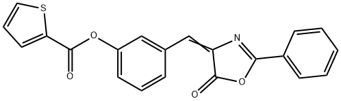 3-[(5-oxo-2-phenyl-1,3-oxazol-4(5H)-ylidene)methyl]phenyl 2-thiophenecarboxylate Struktur