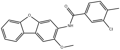 3-chloro-N-(2-methoxydibenzo[b,d]furan-3-yl)-4-methylbenzamide Struktur