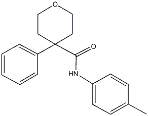 N-(4-methylphenyl)-4-phenyltetrahydro-2H-pyran-4-carboxamide Struktur