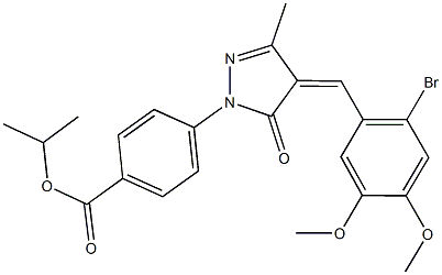 isopropyl 4-[4-(2-bromo-4,5-dimethoxybenzylidene)-3-methyl-5-oxo-4,5-dihydro-1H-pyrazol-1-yl]benzoate Struktur