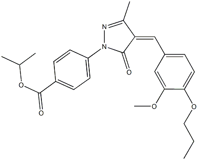 isopropyl 4-[4-(3-methoxy-4-propoxybenzylidene)-3-methyl-5-oxo-4,5-dihydro-1H-pyrazol-1-yl]benzoate Struktur