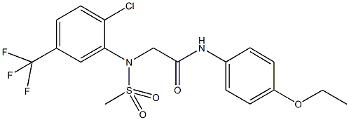 2-[2-chloro(methylsulfonyl)-5-(trifluoromethyl)anilino]-N-(4-ethoxyphenyl)acetamide Struktur