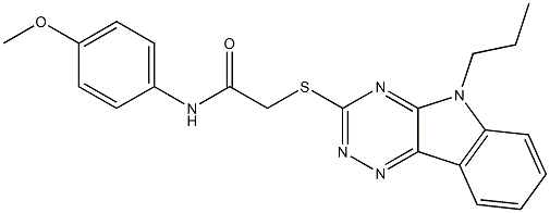 N-(4-methoxyphenyl)-2-[(5-propyl-5H-[1,2,4]triazino[5,6-b]indol-3-yl)sulfanyl]acetamide Struktur