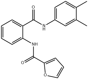 N-{2-[(3,4-dimethylanilino)carbonyl]phenyl}-2-furamide Struktur