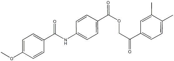 2-(3,4-dimethylphenyl)-2-oxoethyl 4-[(4-methoxybenzoyl)amino]benzoate Struktur