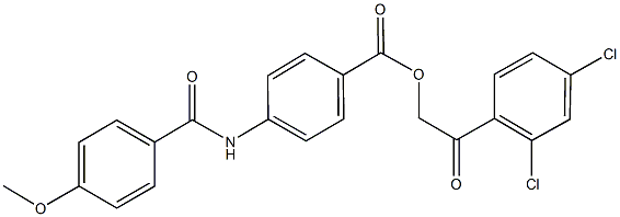 2-(2,4-dichlorophenyl)-2-oxoethyl 4-[(4-methoxybenzoyl)amino]benzoate Struktur