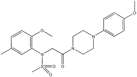 N-(2-methoxy-5-methylphenyl)-N-{2-[4-(4-methoxyphenyl)-1-piperazinyl]-2-oxoethyl}methanesulfonamide Struktur