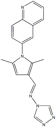 N-{[2,5-dimethyl-1-(6-quinolinyl)-1H-pyrrol-3-yl]methylene}-N-(4H-1,2,4-triazol-4-yl)amine Struktur