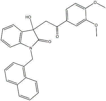 3-[2-(3,4-dimethoxyphenyl)-2-oxoethyl]-3-hydroxy-1-(1-naphthylmethyl)-1,3-dihydro-2H-indol-2-one Struktur