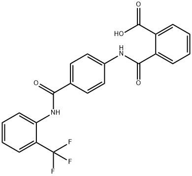 2-[(4-{[2-(trifluoromethyl)anilino]carbonyl}anilino)carbonyl]benzoic acid Struktur