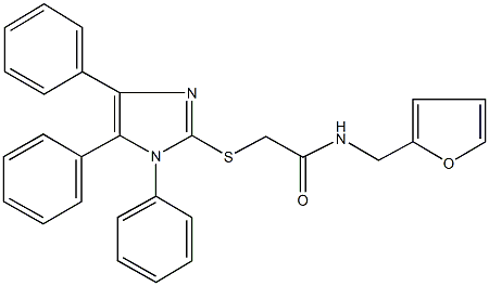 N-(2-furylmethyl)-2-[(1,4,5-triphenyl-1H-imidazol-2-yl)sulfanyl]acetamide Struktur