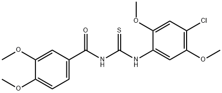 N-(4-chloro-2,5-dimethoxyphenyl)-N'-(3,4-dimethoxybenzoyl)thiourea Struktur