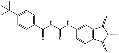 N-(4-tert-butylbenzoyl)-N'-(2-methyl-1,3-dioxo-2,3-dihydro-1H-isoindol-5-yl)thiourea Struktur