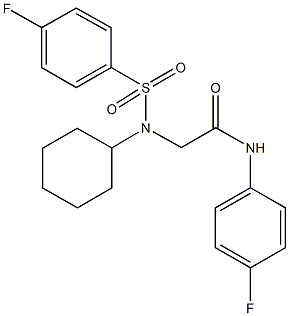 2-{cyclohexyl[(4-fluorophenyl)sulfonyl]amino}-N-(4-fluorophenyl)acetamide Struktur