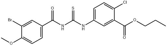 propyl 5-({[(3-bromo-4-methoxybenzoyl)amino]carbothioyl}amino)-2-chlorobenzoate Struktur